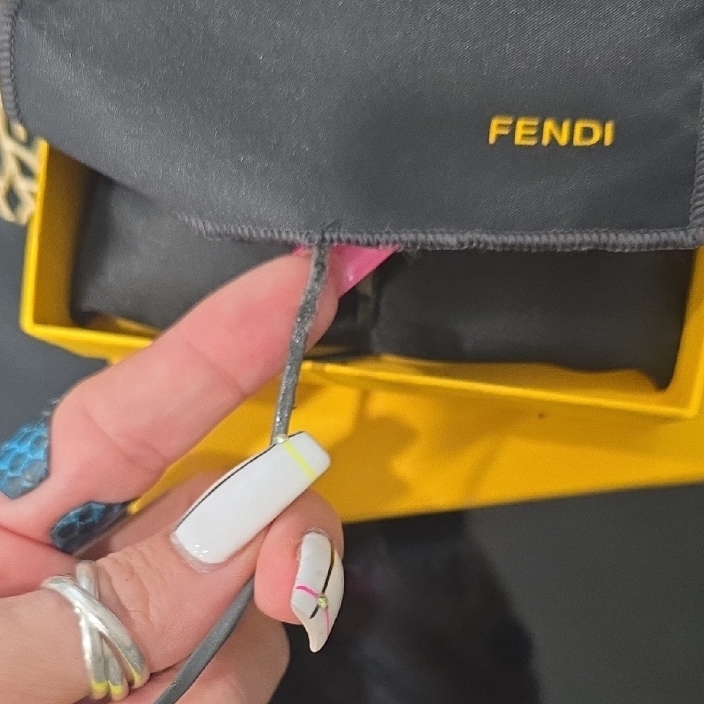 Fendi Brown Monogram KEY Wallet with White Trim - Picture 12 of 12